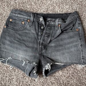 Levi's Charcoal Distressed Jean Shorts